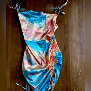 Multicolor Revolve tie scrunch mini dress